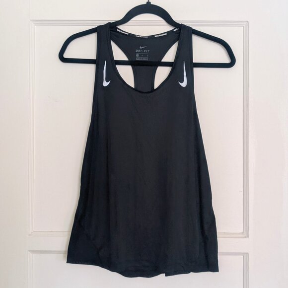 Nike Dri-Fit Racer Back Tank Top Singlet - Black Medium - Picture 1 of 5